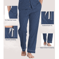 thumbnail image 4 of MAYFISH 100% Cotton Men's Sleepwear Short Sleeve Top and Long Pants Pajama Set Summer Breathable Pjs with Pockets (Heather Navy,L), 4 of 7