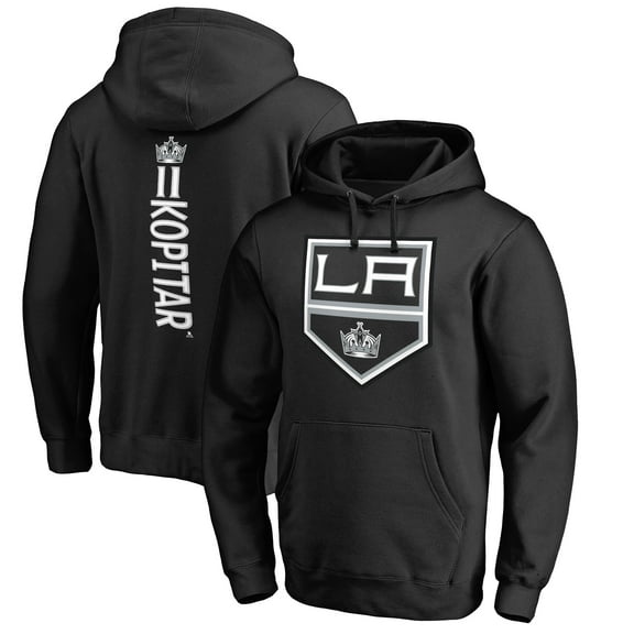 Men's Anze Kopitar Black Los Angeles Kings Backer Name & Number Pullover Hoodie