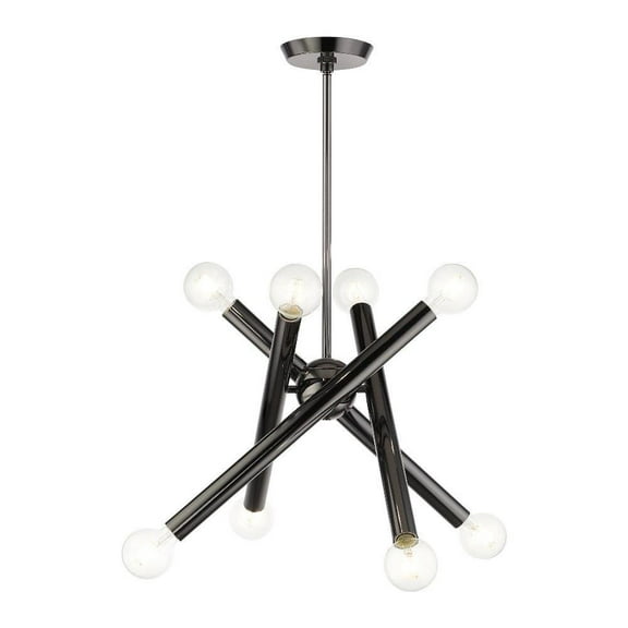 Modern Eight Light Chandelier-Black Chrome Finish Bailey Street Home 218-Bel-4363354