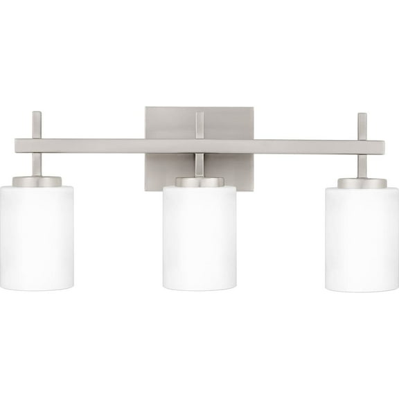 Copper Grove  Baraga Opal Etched Glass 3-light LED Bathroom Vanity Light Silver, White Nickel Finish