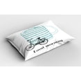 thumbnail image 2 of Ambesonne Vintage Boat Pillow Sham 2 Pack, Morning Cup, 36"x20", Seafoam and Black, 2 of 3