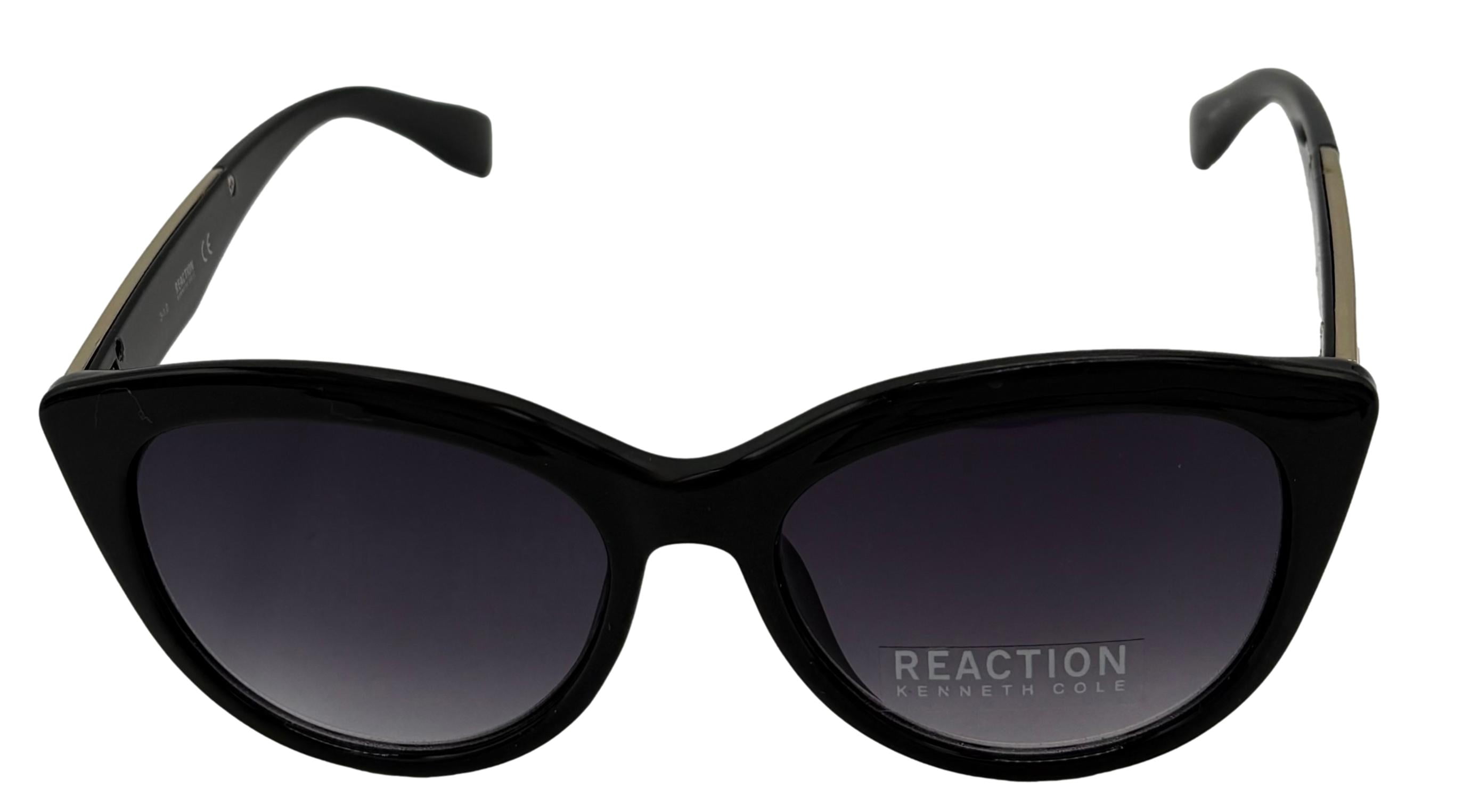 Kenneth Cole Reaction Womens Cat Eye Black Plastic Sunglass KC1373. 1B