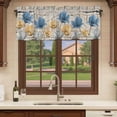 thumbnail image 6 of Blue Yellow Tulips Curtain Valances for Windows, Kitchen Valance Window Treatments Panel 2 Pack, Retro Farmhouse Flower Barn Doors Wooden Rod Pocket Short Curtains for Bathroom Bedroom 42 x 18 Inch, 6 of 8