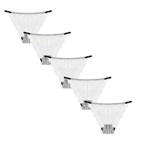 

Youmylove 5Pcs Women Ladies Sexy Ultra Soft Seamless Bikini Assorted Brief Lace Panties Underwear Female Lingeries