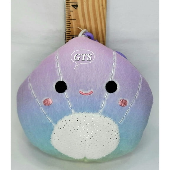 Squishmallow 3.5" Shauna Sea Shell Soft Blurple Ombre Sea Life Plush Clip
