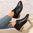thumbnail image 6 of Fnooota Women's Ankle Booties, Side Buckle Strap Non Slip Block Heel Fashion Fall Winter Shoes Black Size 9.5, 6 of 9