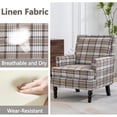 thumbnail image 4 of Aukfa Accent Chair Mid-Century Modern High Back Armchair Lounge for Living Room, Rivet Trim, Coffee, 4 of 10