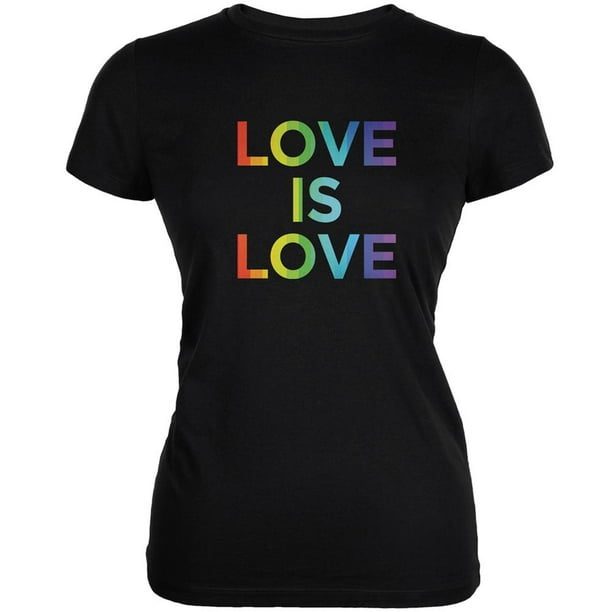 LGBT Gay Fierté Amour Est Amour Noir Juniors Doux T-Shirt
