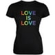 LGBT Gay Fierté Amour Est Amour Noir Juniors Doux T-Shirt – image 1 sur 1