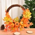 thumbnail image 1 of Wreath Fall Decorations Artificial Fall Wreath Artificial Pumpkin Wreath Lifeeli, 1 of 5