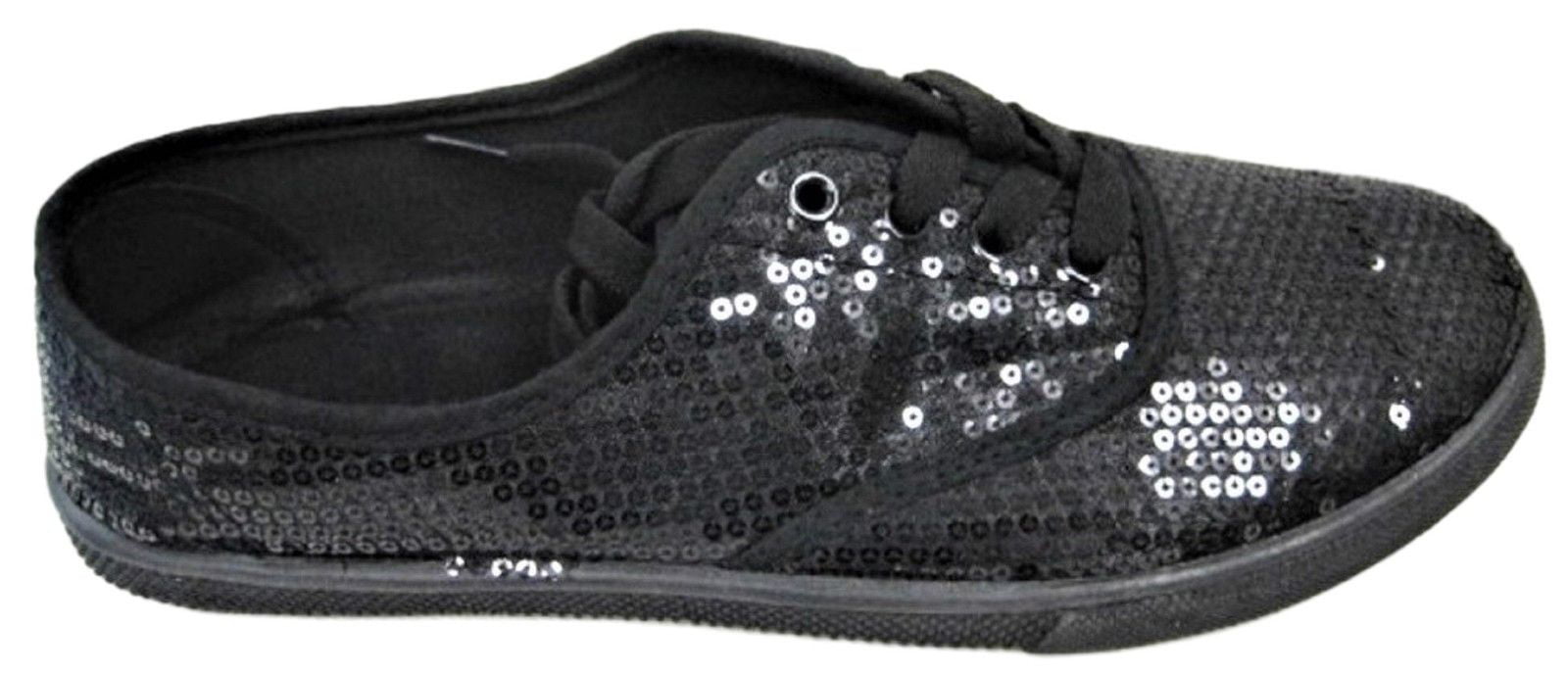 glitter tennis shoes black