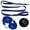 Reflective Blue, variant on Olive Paws Long Dog Training Leash Set with Extensions - 6ft Nylon Black Leash + 15ft, 21ft, 30ft Long Lead, Padded Handles, Free Trainer Video