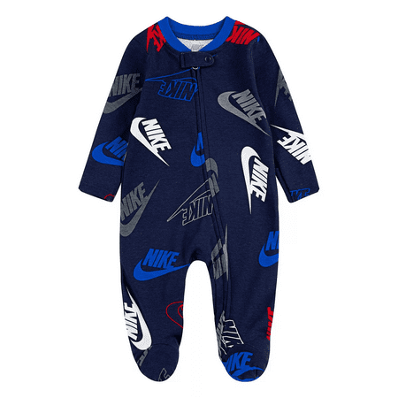 Baby Nike Logo Zip Footed Sleep & Play Cotton Blend 3 Months