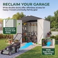 thumbnail image 4 of Homall 6 x 4 ft Outdoor Metal Storage Shed, Garden Tool Shed with Floor Frame & Lockable Double Doors for Backyard, Patio, Lawn, White, 4 of 6