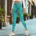 thumbnail image 4 of COEQINE Hip Lift Yoga Leggings for Women with Pockets Buttery Soft High Waisted Tummy Control Full-Length Pants Pencil Polka Dot Green No See Through Comfortable Tights, XS, 4 of 7