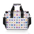 thumbnail image 7 of FORMRS Insulated Cooler Bag 24 Cans Capacity Soft Leakproof Lunch Box with Side Pockets, Purple Retro Shapes, 7 of 7