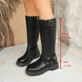 thumbnail image 5 of hzomhy Womens Mid Calf Boots Round Toe Side Zipper Mid Block Heel for Casual Daily and Fall Winter Wear, 5 of 9