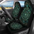 thumbnail image 3 of Qpednta Green Mandala Flower Automotive Seat Cover 4Pcs, Car with Front Drive Seat Cover and Rear Split Bench Cover, Auto Interior Decoration Fits most Cars, SUVs, and Trucks, 3 of 7