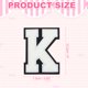thumbnail image 2 of Parches de letras de chenille de 4", parches iniciales de chenille blanca A-Z (letra K), 2 of 6
