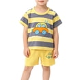 thumbnail image 5 of ITSAME Toddler Boys Girls Outfit 2-Piece Cartoon Print T-Shirt & Shorts Kids Fashion Casual Set Dark Gray Size 3T, 5 of 8