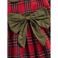thumbnail image 6 of Qiylii Little Girl’s Plaid Bow Doll Collar Long Sleeve Dress with Headband, 6 of 8