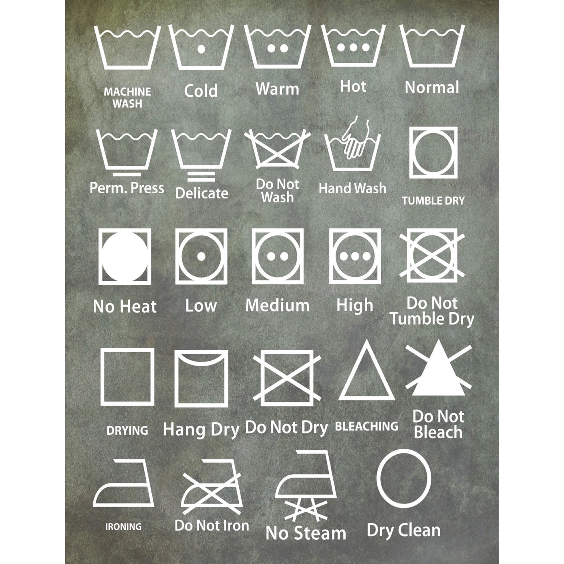 Marmont Hill Laundry Symbols by Diana Alcala Canvas Wall Art