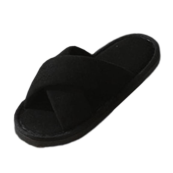 Qiggri Fashionable Crisscross Slippers Casual Women Open Toe Slippers Soft Flat Warm Indoor Outdoor Home Footwear for Summer Winter 7.5-8.5