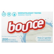 Bounce Free & Gentle Dryer Sheets, 200 Ct, Unscented