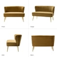 thumbnail image 5 of Tina's Home Velvet Upholstered Loveseat Sofa with Gold Metal Legs, Living Room Chair Tufted Back Home Bedroom Golden, 5 of 8