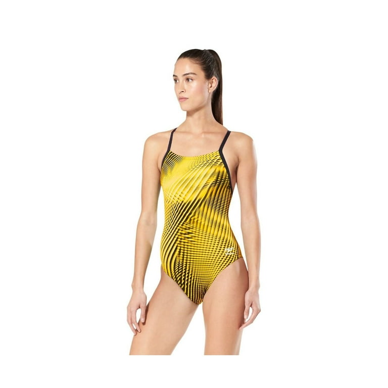 Speedo Swimsuit WARPED WEAVE Speedo Yellow Size 8 34 Walmart