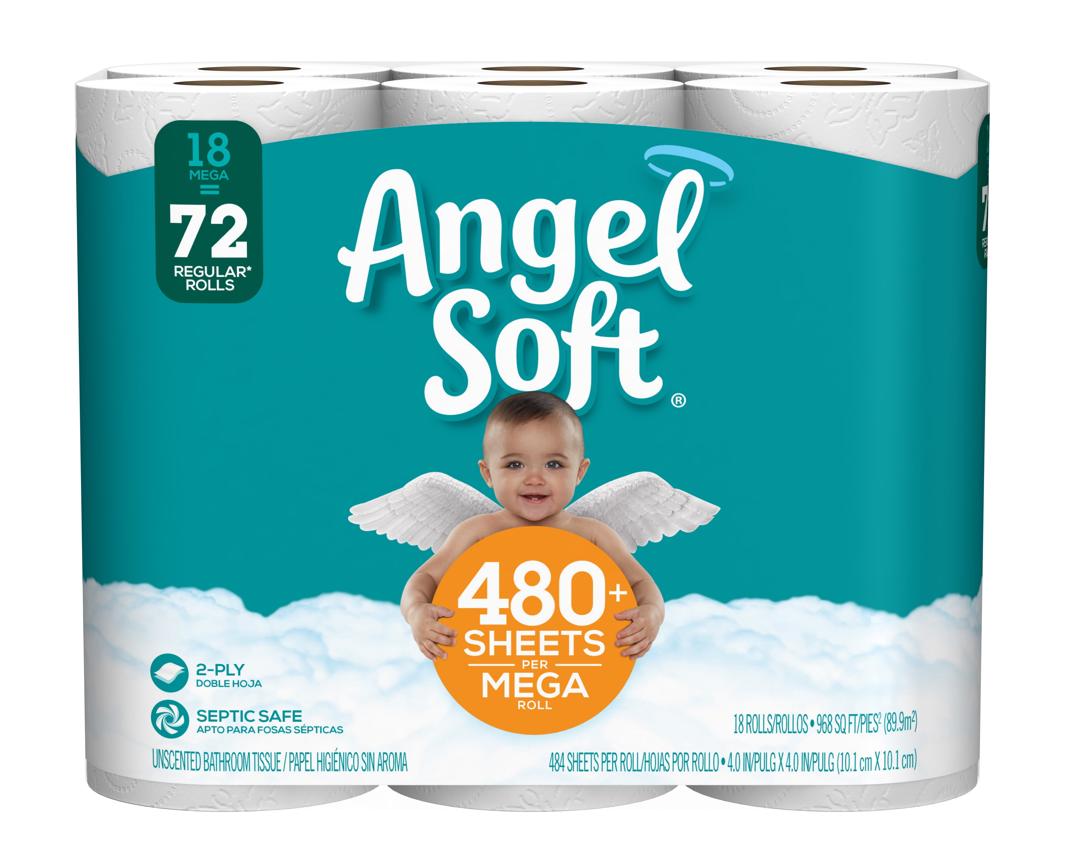 Angel Soft Toilet Paper, 18 Mega Rolls by Georgia Pacific