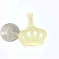 thumbnail image 4 of 10k yellow gold crown pendant charm fine jewelry gift necklace diamond cut 4.8g, 4 of 12