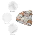 thumbnail image 3 of Picia Lovely Bear Pattern Knitted Beanie Hat for Men and Women , Unisex Winter Warm Stretchy Knit Cap Thick Fisherman Beanies Cuffed Plain Skull Caps, 3 of 6