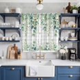 thumbnail image 2 of Eucalyptus Leaves Kitchen Curtains Window Panels, Summer Botanical Insulated Window Treatment Curtain, Grommet Curtains for Bedroom/Living Room/Bathroom, 2 Piece 42"Wx63"L, 2 of 8
