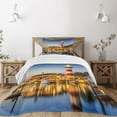 thumbnail image 3 of Ambesonne United States Quilted Bedspread Set 2 Pcs, Hilton Head Boats, Twin Size, Multicolor, 3 of 6