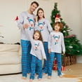 thumbnail image 1 of Pyjama de Noël 2025 Tête de Cerf Dessin Animé Carreaux Bleus Col Rond Manches Longues Parent-Enfant Famille, 1 of 3