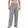 thumbnail image 2 of Mutghys Cotton Pajama Pants for Men Classic Print Elastic Waist Sleep Pants with Pockets Home Relaxing Soft Comfy Casual Pants, 2 of 6