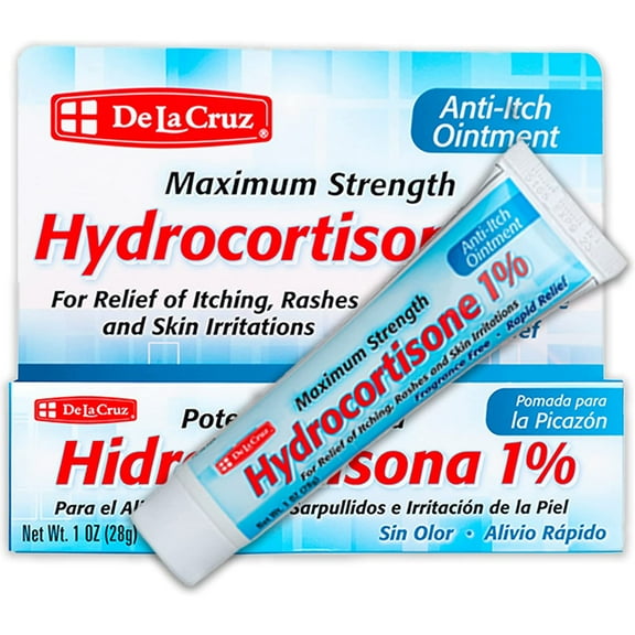 De La Cruz Hydrocortisone 1% Cream, Cortisone Salve for Humans