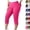 02# Hot Pink, variant on Plus Size Capri Leggings for Women High Waist Stretchy Casual Lounge Pants Workout Yoga Capri Trousers Black XXL