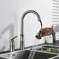 thumbnail image 3 of Single-Handle Kitchen Sink Faucet with Pull Down Sprayer, 360 Swivel Flexible Hot & Cold Water Saving Tap, Soap Dispenser,Black a, 3 of 6