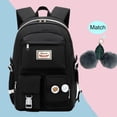 thumbnail image 3 of Mochila Nylon Escuela Grande Niñas Mochila Escolar Mochilas Negro, 3 of 5