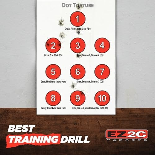 50 EZ2C Targets Style 17: Dot Torture Training Drill Paper Targets 11"x17"Tear-off Pad of 50