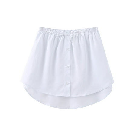 

Biekopu Women Shirt Extender Half Slip Mini Underskirt Hemline Adjustable Layering Fake Top Lower Sweep