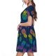 thumbnail image 2 of Disketp Abstract Bright Pineapple Fruit Retro para Vestido de Manga Corta para Mujeres, Vestidos de Verano para Mujeres, Casual y Holgado para la Playa, 2 of 6