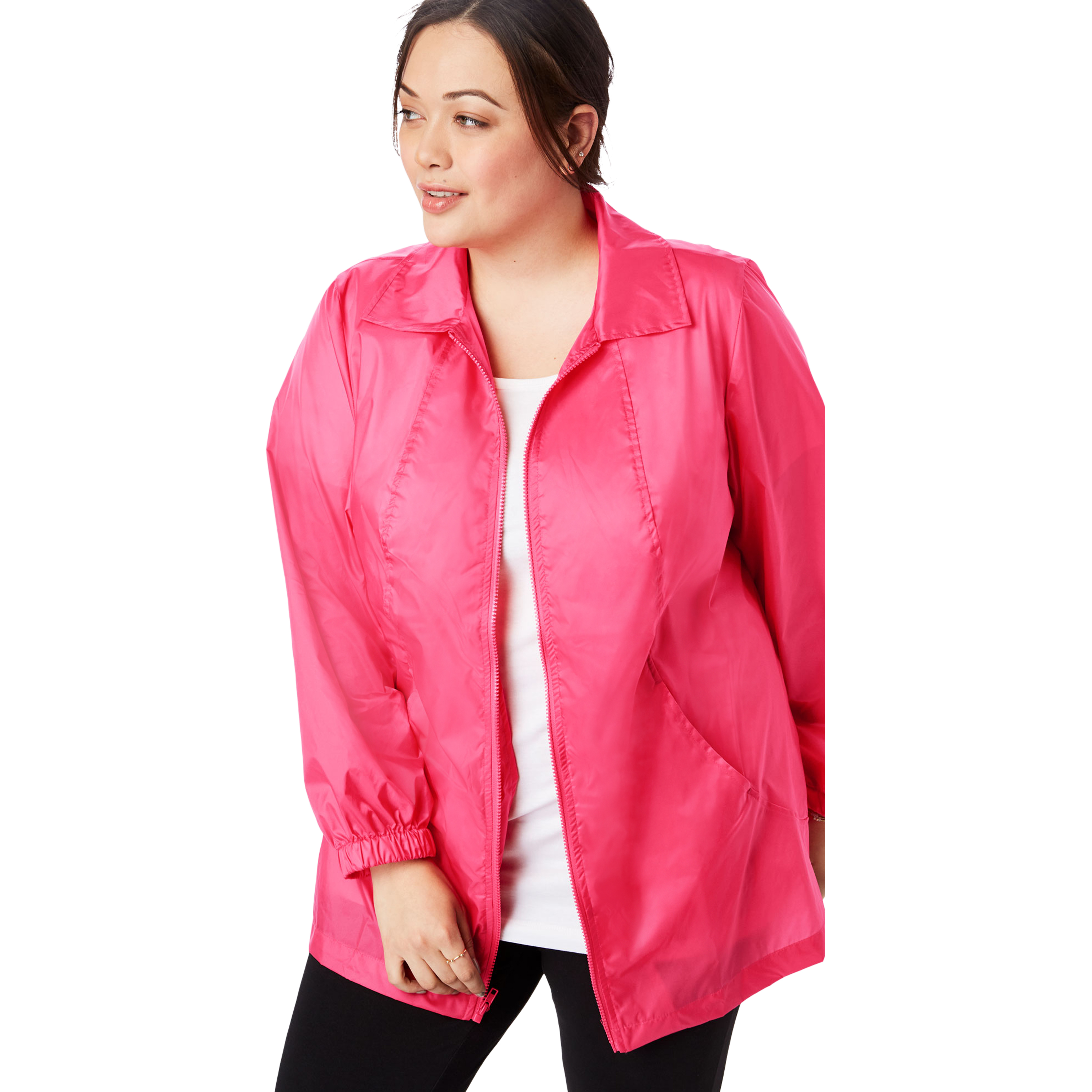 Zip Front Nylon Jacket Jacket - Walmart 
