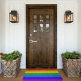 thumbnail image 6 of Haiem Colorful Glitter Rainbow Front Door Mat Indoor Outdoor Entrance, Waterproof All-Season, All-Weather Doormat, Durable Flannel Fabric, Fade Resistant, Low Profile, 16x24in, 6 of 9