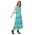 thumbnail image 3 of Moomaya Robe Longue Maxi pour Femmes en Coton Imprimé à Bretelles Spaghetti et Col en V, 3 of 6