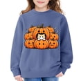 thumbnail image 2 of Kids Halloween Crewneck Sweatshirt Boys Pumpkin Graphic Oversized Sweaters, 2 of 4