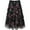 Black, variant on Women Floral Print Long Skirt Elastic High Waist Skirt irregular hem Mesh Skirt Pleated Dress Elegant Streetwear Tulle Skirt