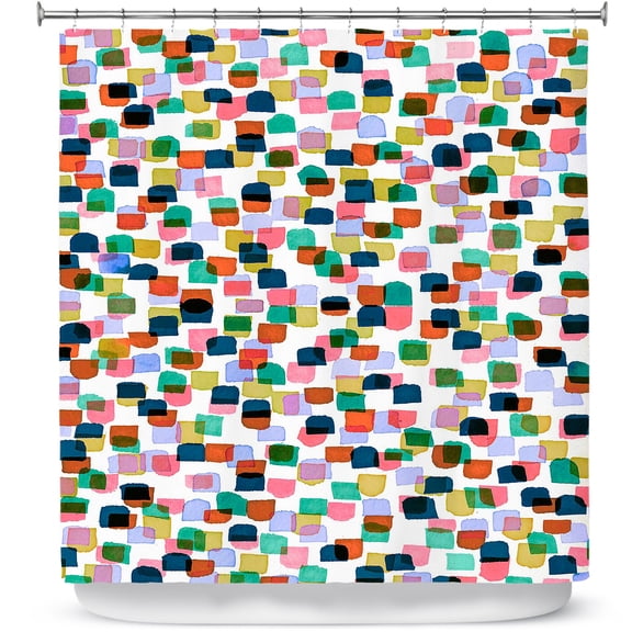 Shower Curtains 70" x 84" from DiaNoche Designs by Julia Di Sano - Retro Mod Dots I
